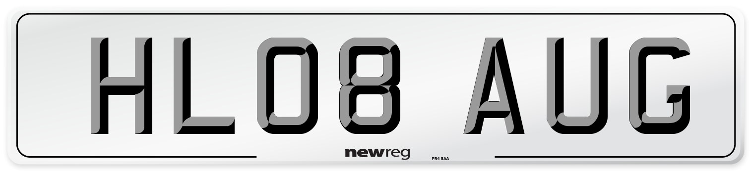 HL08 AUG Number Plate from New Reg